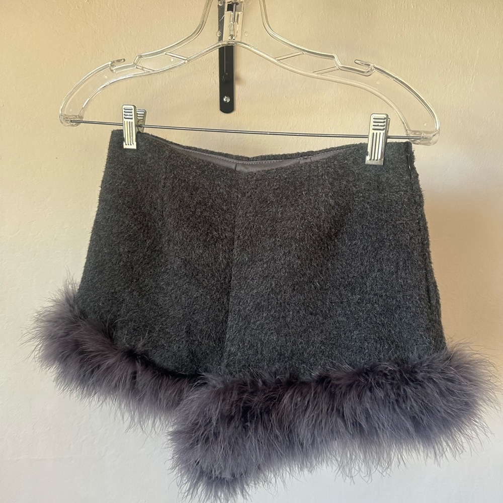 Lily Brown Marabou Wool Shorts - image 2